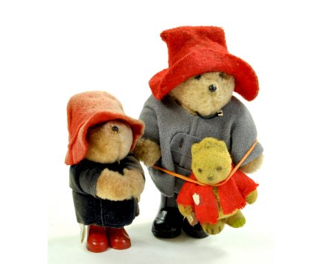 A 5” Vintage 1987 Paddington Bear by Eden Toys. Plus 2 ½” vintage miniature paddington bear issue. In addition fuzzy felt flo