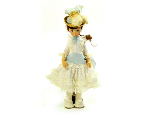 1950s Vintage Cottage Doll. Made by Old Cottage Toy Co. from Rustington, Sussex, England, she is just over 9 inches tall. The