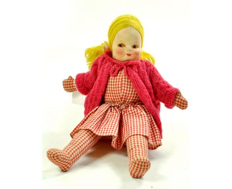 A 13" Vintage Cloth / Rag Doll. Chad Valley, Wellings or Similar. Generally Good.  Enhanced Condition Reports: We are more th
