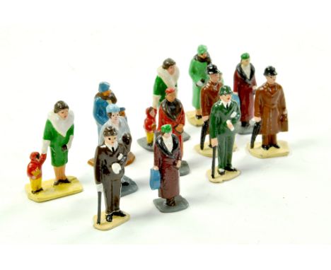 A group of metal Civillian H0 00 scale figures. Display brightly, hence generally excellent.  Enhanced Condition Reports: We 