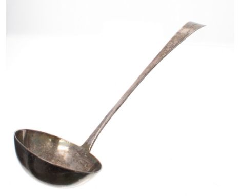 George III Scottish silver ladle, maker Graham &amp; McLean, Edinburgh 1801, 14.5" long, 7.8oz t 