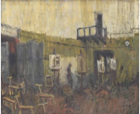 John Lessore (b. 1939) - 'Room at The Slade', a scene possibly depicting the life drawing class at The Slade School of Art Lo