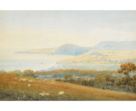 William Henry Haseler (fl. 1815-1820) - A view of Sidmouth from the east, signed and dated 1817, pencil and watercolour with 