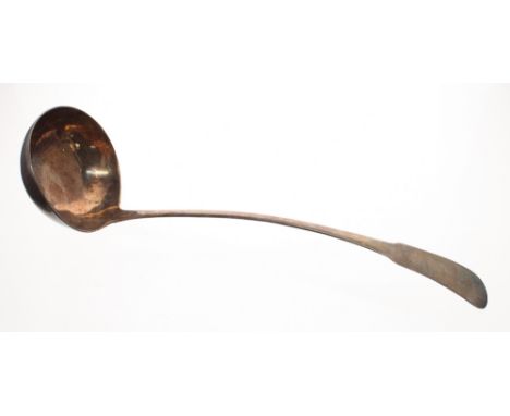 George III silver serving ladle, maker Millidge and Son, Edinburgh 1819, 14" long, 6.2oz t 