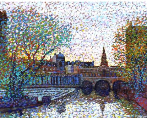 Paul Stephens (20th/21st century) - 'Pulteney Bridge, Dappled Light, Bath', signed, also inscribed with the title verso, poss