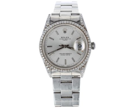 Rolex Oyster Perpetual Date stainless steel gentleman's wristwatch, reference no. 15210, serial no. T953xxx, circa 1996, silv