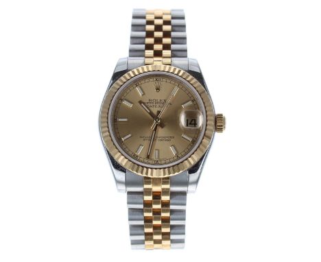 Rolex Oyster Perpetual Datejust gold and stainless steel mid-size lady's wristwatch, reference no. 178273, serial no. F917xxx