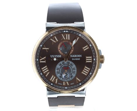 Ulysse Nardin Maxi Marine Chronometer rose gold and stainless steel gentleman's wristwatch, reference no. 265-67, serial no. 