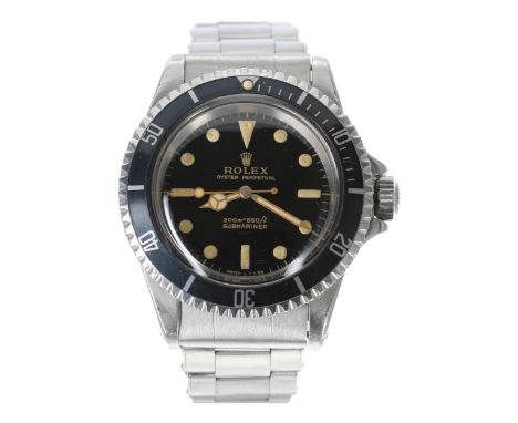 Fine Rolex Oyster Perpetual Submariner (meters first) stainless steel gentleman's wristwatch, ref. 5513, serial no. 1125xxx, 