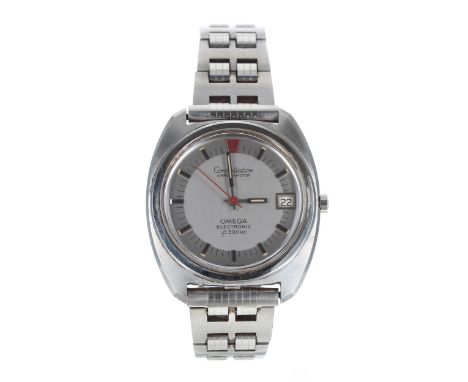 Omega Electronic f300Hz Constellation Chronometer stainless steel gentleman's wristwatch, 198.002, serial no. 34837xxx, circa