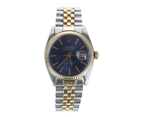 Rolex Oyster Perpetual Datejust gold and stainless steel gentleman's wristwatch, reference no. 1601, serial no. 5088xxx, circ