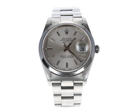 Rolex Oyster Perpetual Date stainless steel gentleman's wristwatch, reference no. 15200, serial no. D186xxx, circa 2005, silv