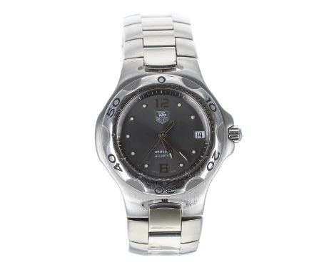 Tag Heuer Kirium stainless steel gentleman's wristwatch, reference no. WL111G-0, serial no. GA8xxx, grey dial, rotating bezel