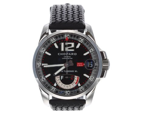 Chopard Mille Miglia Gran Turismo XL stainless steel gentleman's wristwatch, reference no. 8997, serial no. 1452xxx, black di