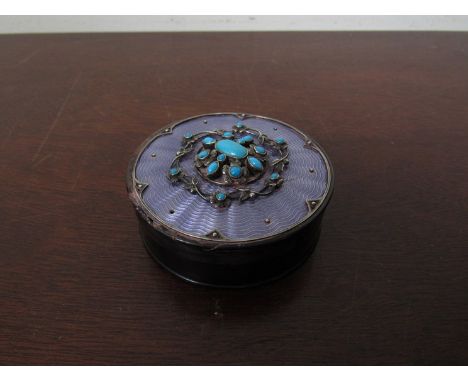 A tortoiseshell trinket pot, a/f.  6.5cm diameter 