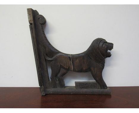 A Folk Art lion bracket, mane a/f 40cm x 38cm