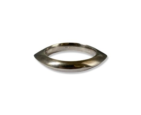 Georg Jensen Silver Modernist Bangle Weighing 54.37 grams Measuring 6cm in diameter 