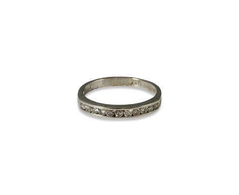 9ct White Gold Diamond Half Eternity Ring Comprising of 11 round cut stones - weighing 2 grams size L 1/2 