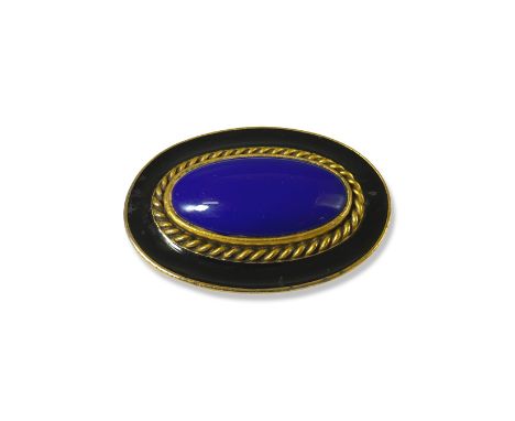 Yves Saint Laurent Gold tone and Enamel Oval Brooch Weighing 39.27 grams Measuring 6.5cm x 4.5cm 