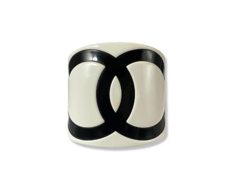 Chanel CC Monochrome Plastic Cuff Bangle 