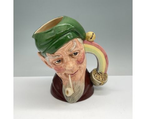 A Royal Doulton character jug titled Leprechaun, modeled by William K. Harper and produced in 1989. This hand-painted ceramic