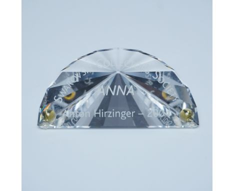 This Swarovski crystal plaque commemorates the 2004 Annual Edition figurine, Anna, for the Swarovski Collectors Society (SCS)