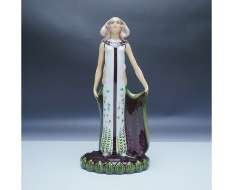 This exquisite Royal Doulton figurine, Printemps HN3066, is part of the Les Saisons collection, designed in an elegant Art No