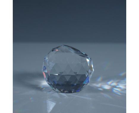 Cut crystal orb with colorful applied Club world emblem. This item has its original box.Issued: 2000Dimensions: 1.5"HCountry 