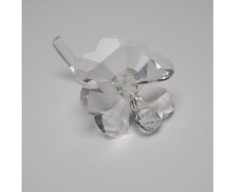 Swarovski Four Leaf Clover crystal figurine from the In the Secret Garden theme group. This elegant piece features four facet