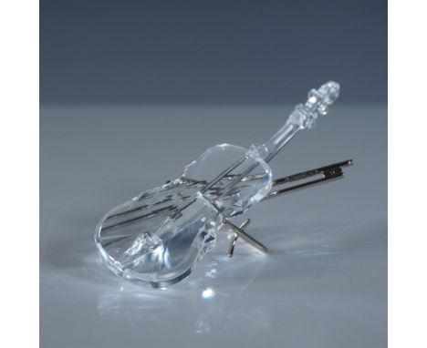 A stunning Swarovski Silver Crystal Violin, exquisitely crafted with precision-cut clear crystal. This elegant figurine showc
