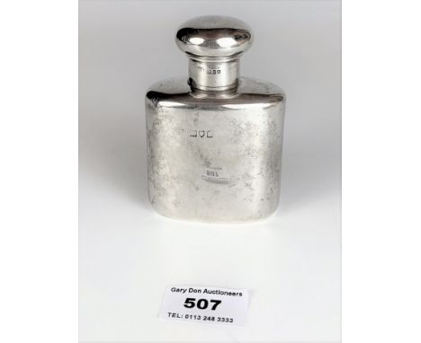 Silver drinks flask, 4” high x 2.5” wide, w: 2.7 ozt