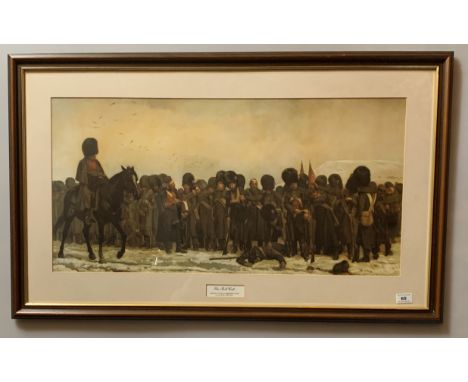 Print “The Roll Call, Crimea” by Lady Butler, 30” x 15”, frame 37” x 23”