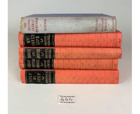 4 Winston Churchill books: Great Contemporaries, Thoughts and Adventures, Step by Step, My Early Life (Odhams Press) and The 