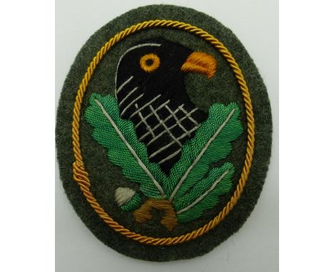 German embroidered Snipers gold grade patch. P&amp;P Group 1 (£14+VAT for the first lot and £1+VAT for subsequent lots) 