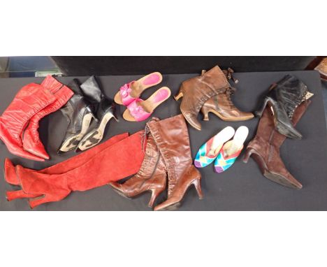 A COLLECTION OF VINTAGE SHOES AND BOOTS (a lot)