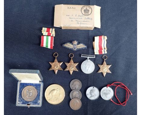 WW2 CAMPAIGN MEDALS WITH BOX with ornithological medals awarded to B R Hall, and other commemorative medals