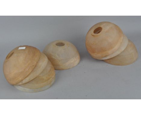 A collection of dome shaped lamp shades, 18cm diameter (9)