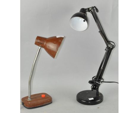 An anglepoise style lamp, together with another similar, the largest 51cm high