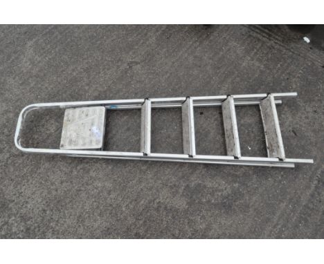 A four tread metal step ladder