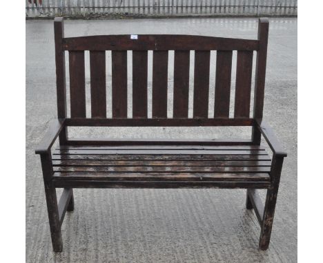 A wooden garden bench, 125cm wide