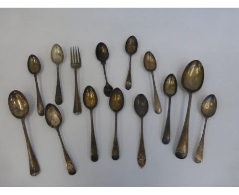 An assortment of silver flatware of various makers.