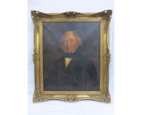 A 19th Century portrait of a distinguished gentleman, oil on canvas with some restoration, within a gilt frame.