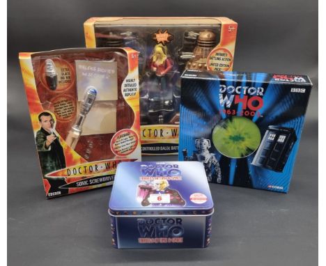 Dr Who:&nbsp;a Sonic Screwdriver; together with a similar radio controlled Dalek Battle Pack, (both 2004); a Corgi 40th Anniv