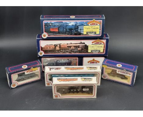 Bachmann:&nbsp;three boxed locomotives, a 'Gresley' J39; a Fowler 'Royal Scot'; and a 43xx; together with four boxed goods wa