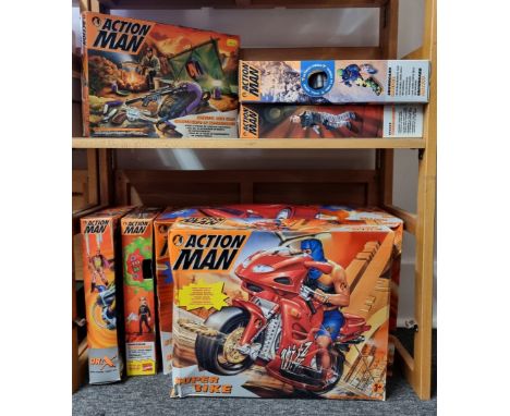 Action Man:&nbsp;six boxed items, comprising: Street Racer; Super Bike; Survival Base Camp; Street Commander; Snowboard Raide