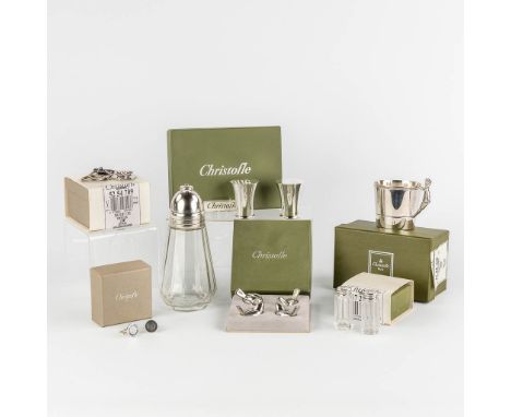 Christofle France, a collection of 7 pieces of silver-plated and silver table accessories.&nbsp;- Cufflinks (silver, 925/1000