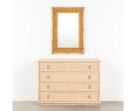 Dal Vera, a mirror, Faux Bamboo. Italy, circa 1970.&nbsp;Please note: This lot contains only the mirror, not the commode.&nbs