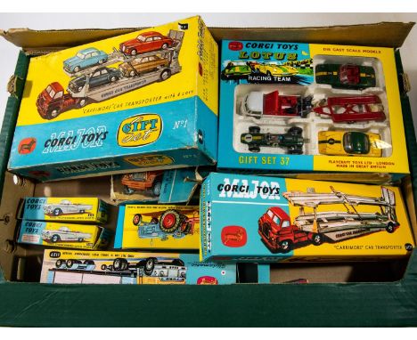 9 Corgi Toys. A Chipperfields Circus Models Gift Set No.23. Comprising 6 items, Land Rover, International 6x6 Truck, 2x Circu