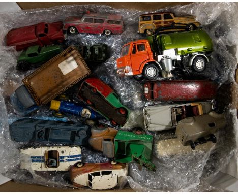 A quantity of Dinky Toys, many for restoration. Including Foden DG Wagon, Double Deck Bus, Studebaker Tanker, Loudspeaker Van