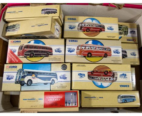 28x Corgi Classics buses and coaches. Including; Guy Arab Utility, Midland. Guy Arab Utility Wolverhampton. Daimler Fleetline